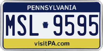 PA license plate MSL9595
