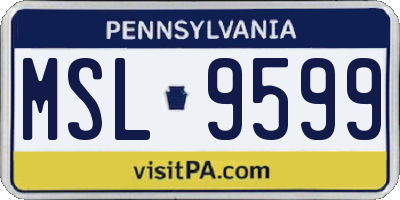 PA license plate MSL9599