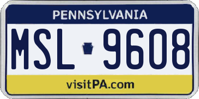 PA license plate MSL9608
