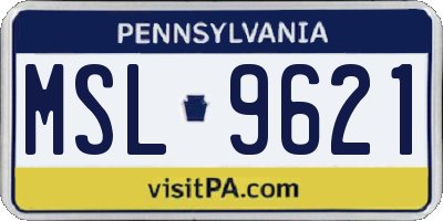PA license plate MSL9621