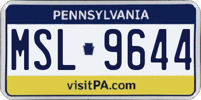 PA license plate MSL9644