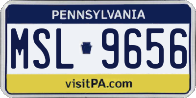 PA license plate MSL9656