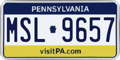 PA license plate MSL9657
