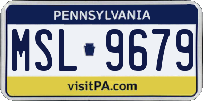 PA license plate MSL9679
