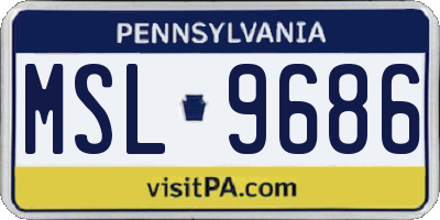 PA license plate MSL9686