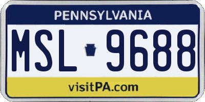PA license plate MSL9688