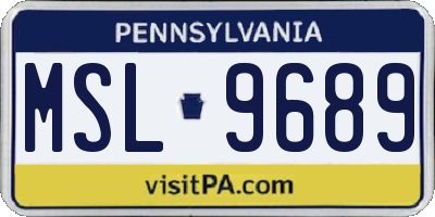 PA license plate MSL9689