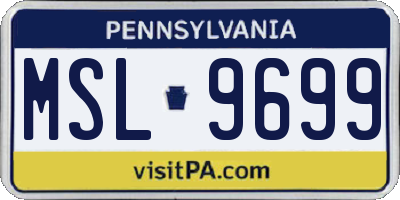 PA license plate MSL9699