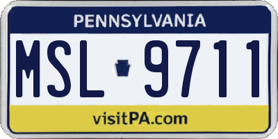 PA license plate MSL9711