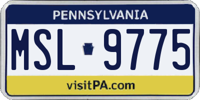 PA license plate MSL9775