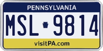 PA license plate MSL9814