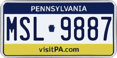 PA license plate MSL9887