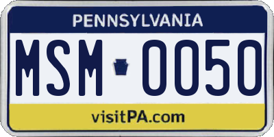 PA license plate MSM0050