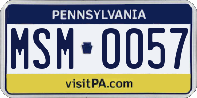 PA license plate MSM0057