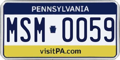 PA license plate MSM0059