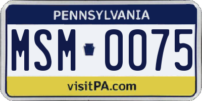 PA license plate MSM0075