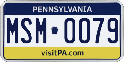 PA license plate MSM0079