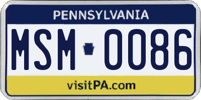 PA license plate MSM0086