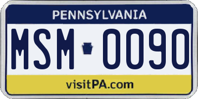 PA license plate MSM0090