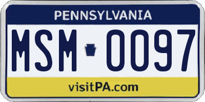 PA license plate MSM0097