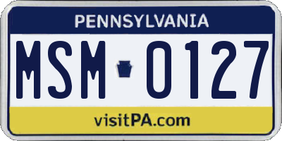 PA license plate MSM0127