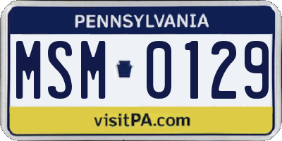 PA license plate MSM0129