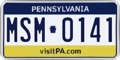 PA license plate MSM0141