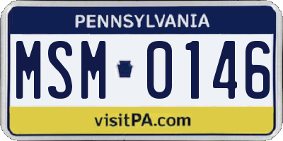 PA license plate MSM0146