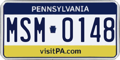 PA license plate MSM0148