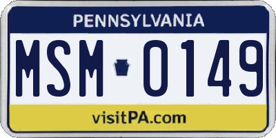 PA license plate MSM0149