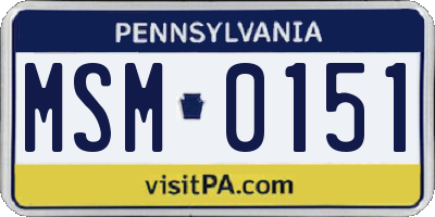 PA license plate MSM0151