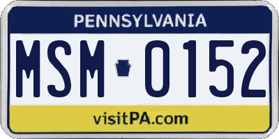 PA license plate MSM0152