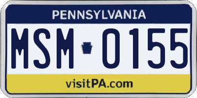 PA license plate MSM0155