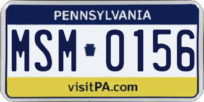PA license plate MSM0156