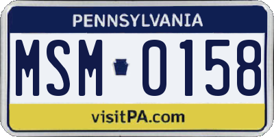 PA license plate MSM0158