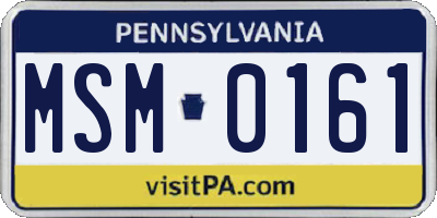 PA license plate MSM0161