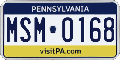 PA license plate MSM0168