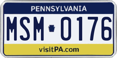 PA license plate MSM0176
