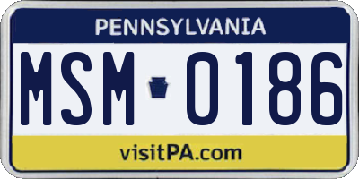 PA license plate MSM0186