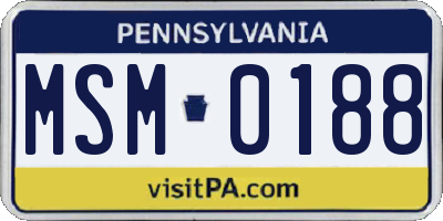 PA license plate MSM0188
