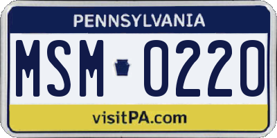 PA license plate MSM0220