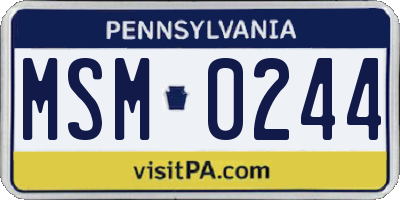 PA license plate MSM0244