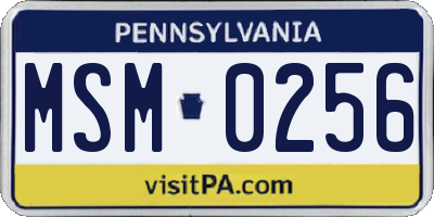 PA license plate MSM0256