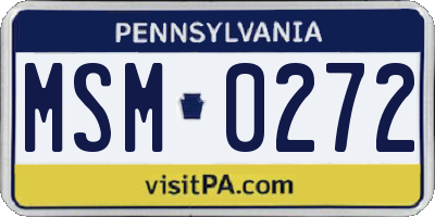 PA license plate MSM0272
