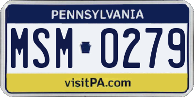 PA license plate MSM0279