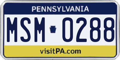PA license plate MSM0288