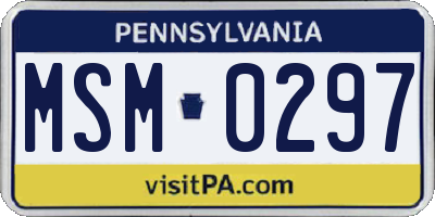 PA license plate MSM0297