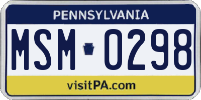 PA license plate MSM0298