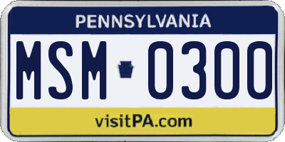 PA license plate MSM0300