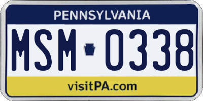 PA license plate MSM0338